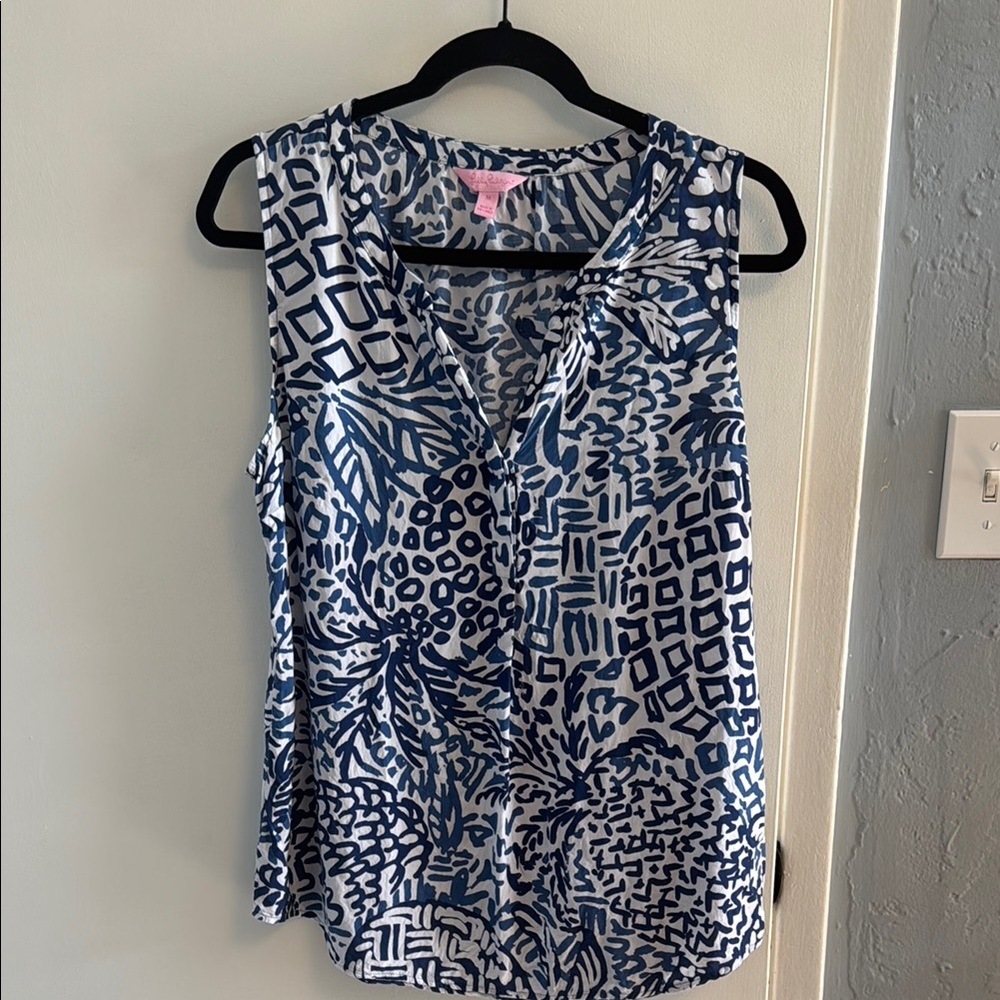 Lilly Pulitzer Blue and White Tank Top